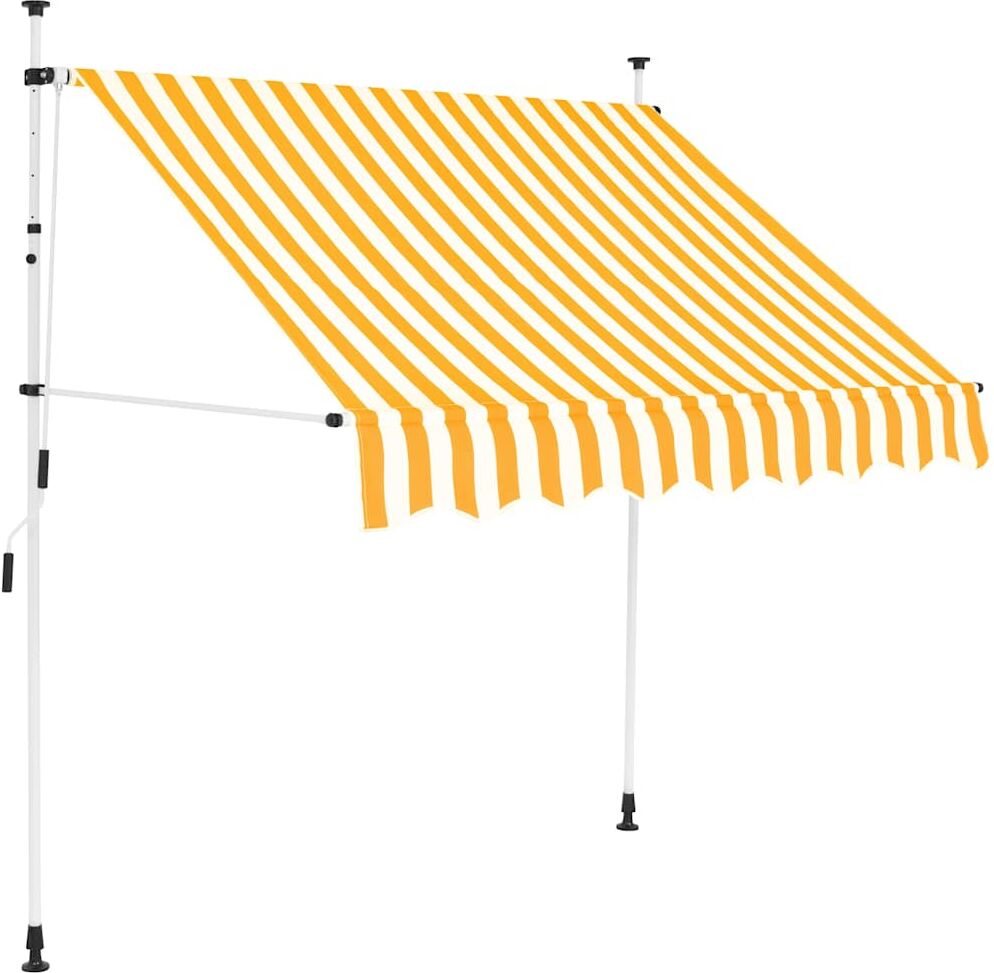 vidaXL Auvent rétractable manuel 150 cm Rayures oranges et blanches