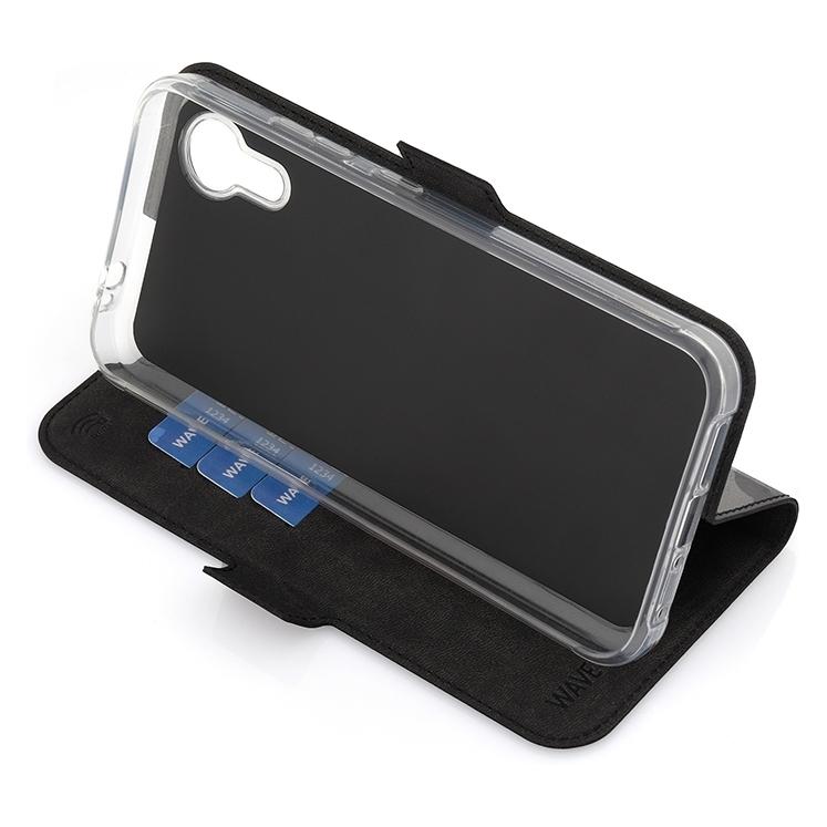 Wave BookCase -suojakuori, Samsung Galaxy XCover7, musta (Samsung Galaxy Xcover 7) (WAVE-BC-SS-XCVR7-BK)