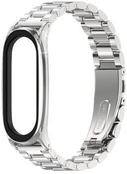 Everyday Crate Mijobs Xiaomi Mi Band 5 Strap Stainless Steel Metal Watch Band Replacement Bracelet silver
