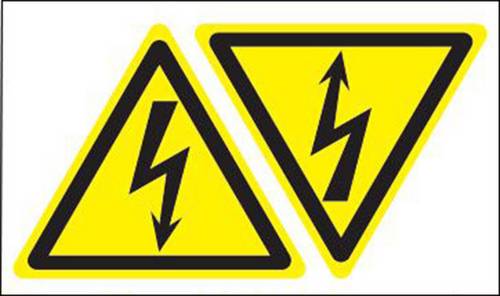 Warnschild Achtung Hochspannung! Folie selbstklebend 2St.