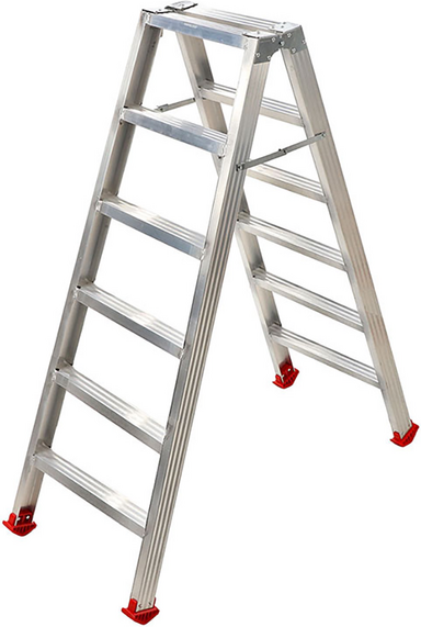 AgriEuro Premium Échelle double en aluminium 1031, 2x6 marches, 1,41 m