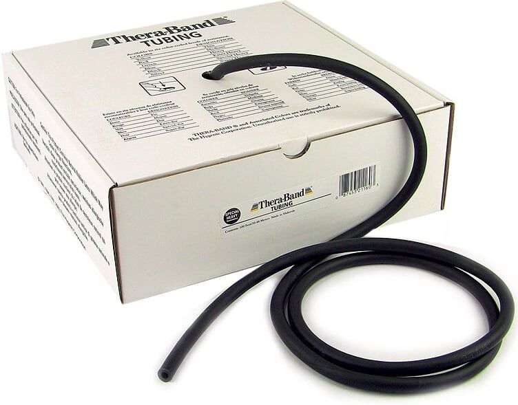 Thera Band Tubing 7.5m: Canos de Látex de Resistência Forte Especial - Cor Preta