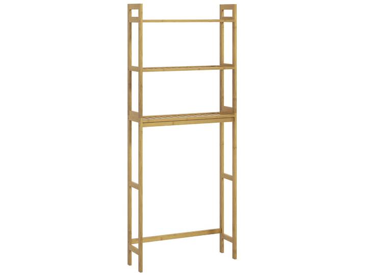 ComfortXL Regal De-09626 3 Ablagen wasserbeständig Natur, Naturfarben, Naturmaterialen, 68x165x20 cm, Waschküche, Waschmaschinenschrank