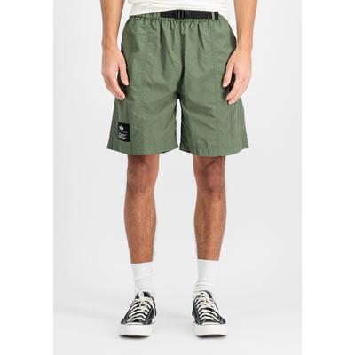 Shorts ALPHA INDUSTRIES "Nylon Cargo Short", Herren, Gr. S, Normalgrößen, grün (sage, grün), Obermaterial: 100% Nylon, Hosen Shorts
