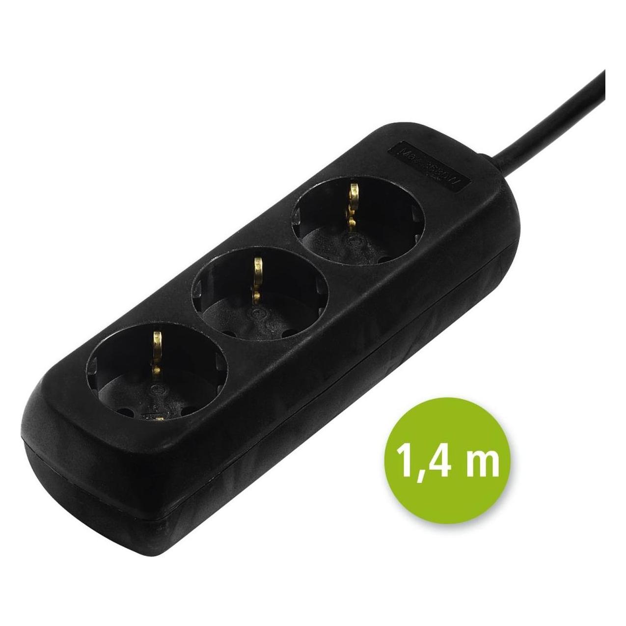 Hama Distribution Panel 3-Way 45° (3x, CEE 7/4, 1.40 m) (00030391)