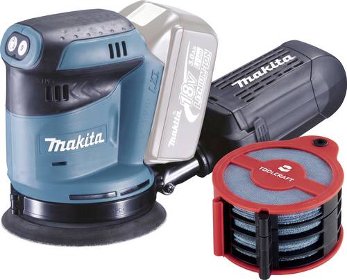 Makita Schleifset DBO180Z+TO-10674222 Akku-Exzenterschleifer ohne Akku 18V Ø 125mm