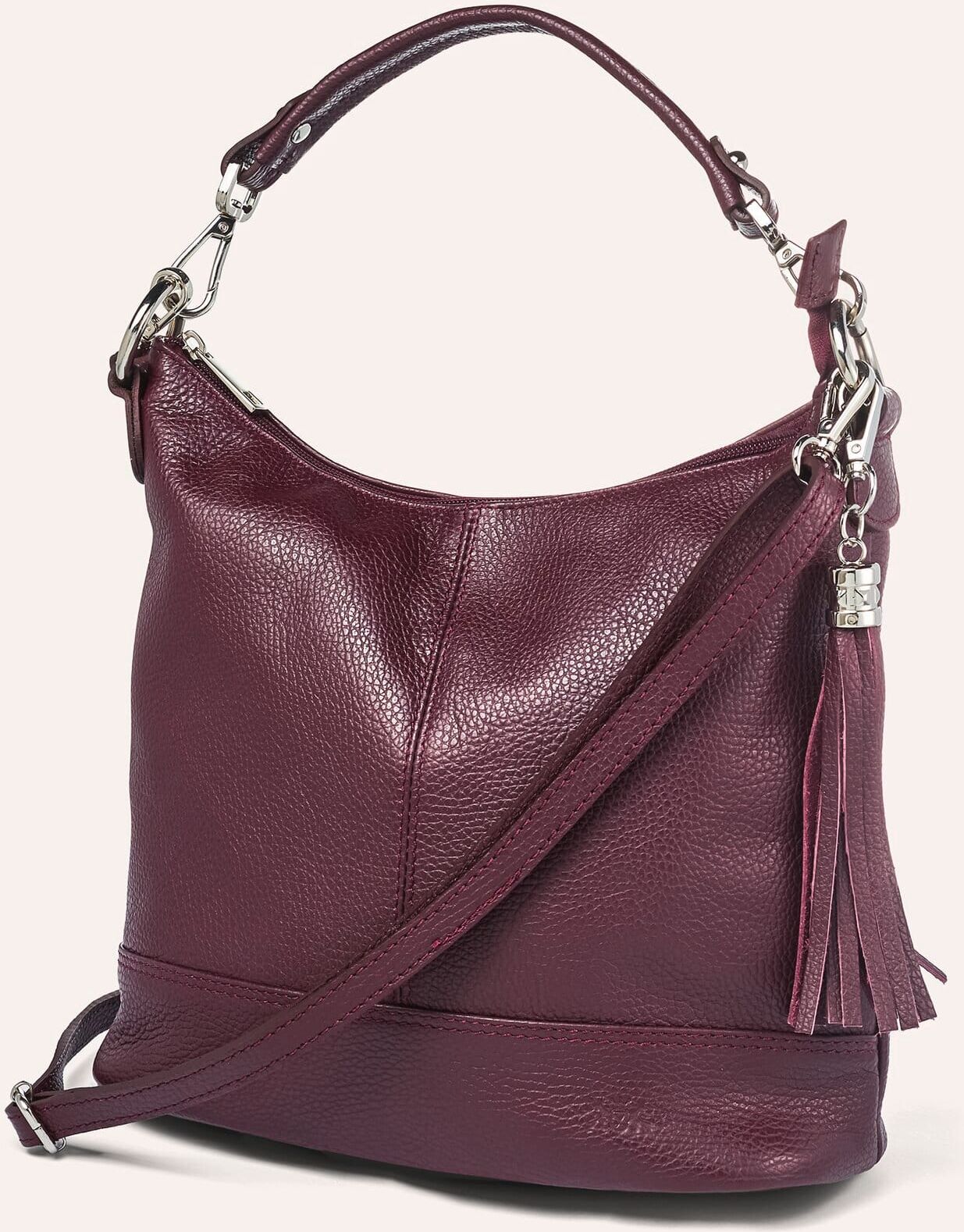 Walbusch Leder-Handtasche, , Farbe Rot, 01, echtes Leder mit Hand- und Umhängeriemen Damen