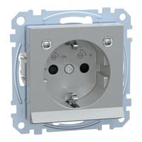 Schutzkontakt-Steckdose mit Lichtauslösung und LED-Beleuchtung, Typ MEG2304-0460 aluminium, Retail