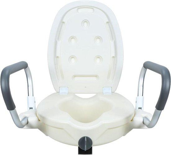 WAN Toiletverhoger met handgrepen in wit, hoogte: 8 cm