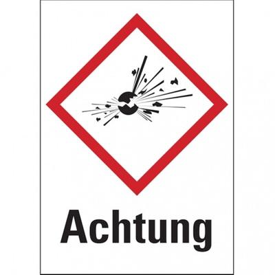 König Werbeanlagen Dreifke® Gefahrstoffetiketten - Explodierende Bombe (GHS01) - 99x135 mm Folie selbstklebend