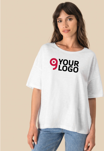 T-shirt slub donna ecosostenibile oversize Personalizzate o neutre Spasso