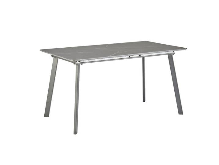 Mid.you Esstisch, Grau, Metall, rechteckig, Flachrohr, 140x180x75 cm, ausziehbar, Esszimmer, Tische, Esstische, Esstische ausziehbar