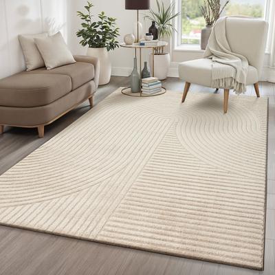 Teppich THE CARPET "Everest", beige, B:120cm H:14mm L:170cm, Polypropylen, Teppiche, Teppich, moderner Wohnzimmer Teppich hohe Flordichte