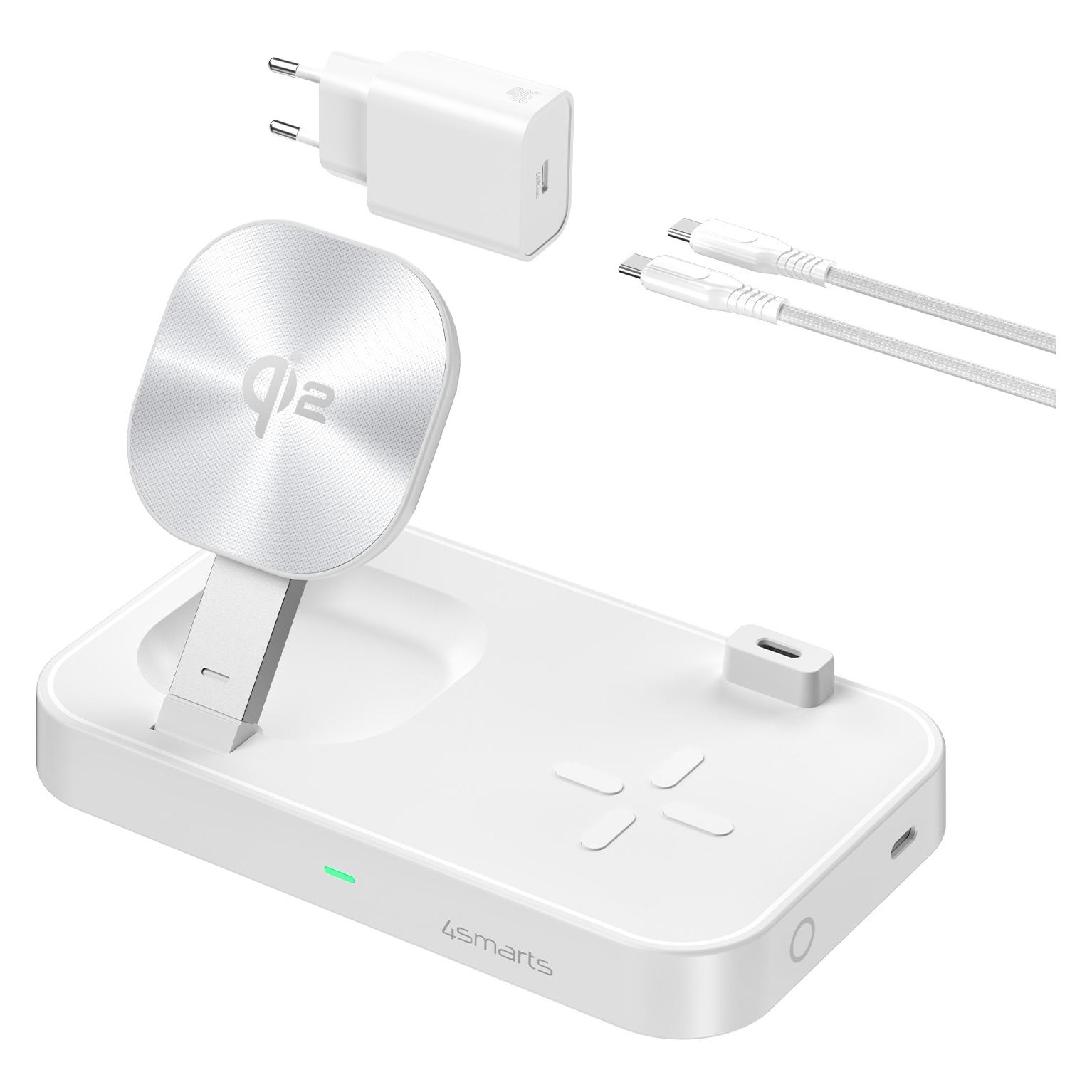4smarts Qi2 15W / MagSafe Multi-Ladestation, weiss (15 W) (4S541937)