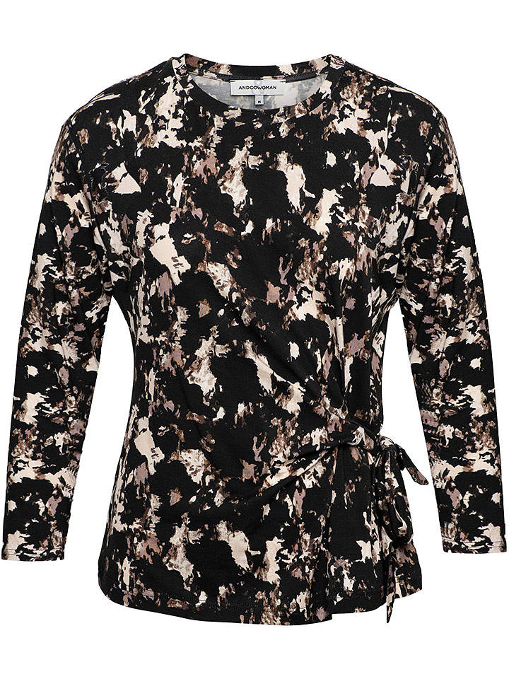 &Co Woman Bluse "Lizzy" in Schwarz/ Braun - M