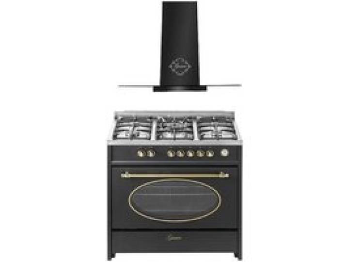 Cuisinière gaz pose libre 90 cm GURARI GCH E 914 BL r+GCH T 466 90 BL PRIME+hotte aspirante 90cm