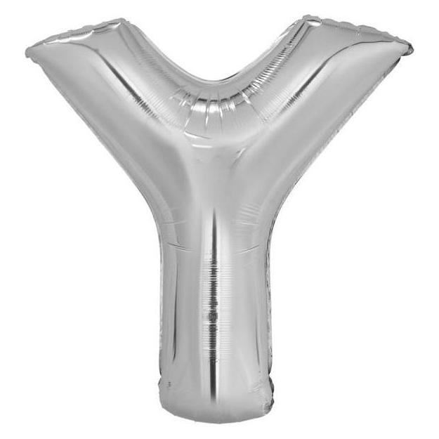 Amscan Buchstabenballon Y Silber - 86cm (1x) (9909574)
