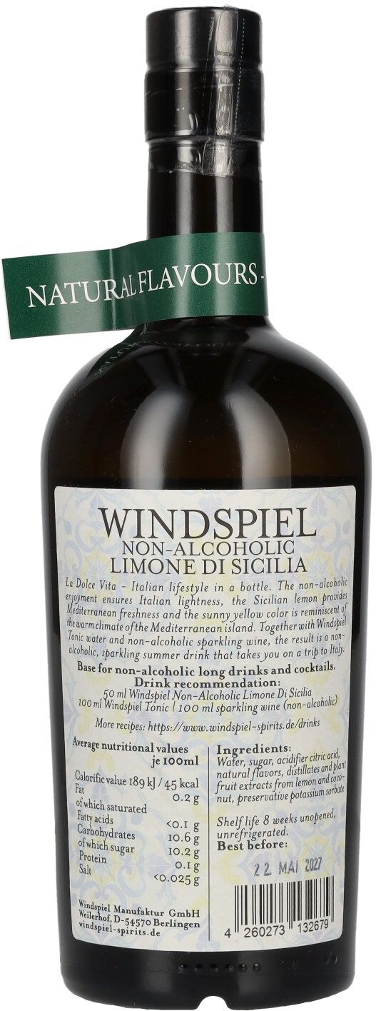 Windspiel Spirits Windspiel Limone di Sicilia Alkoholfrei 0,5l