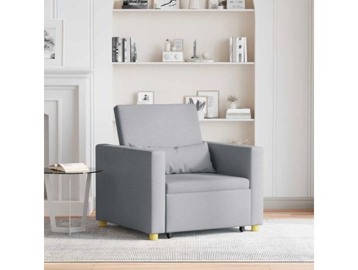NLQMSU Schlafsofa, ausziehbar, 3-in-1, hellgrau, Stoff, 90 x 165 x 87 cm Mechanismus, Lendenkissen inklusive, Stahlrahmen, für Wohnzimmer oder Gästezimmer