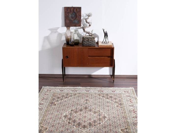 Tapis en laine Sirsa Silk Tabriz Ma Beige/Beige 250 x 350cm Tissu mélangé