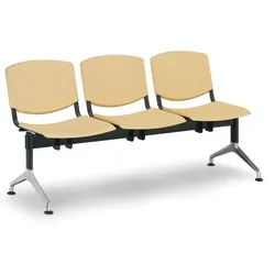 Wartezimmerbank - Kunststoff Smile Biedrax LC9958zl - Gestell Aluminium poliert