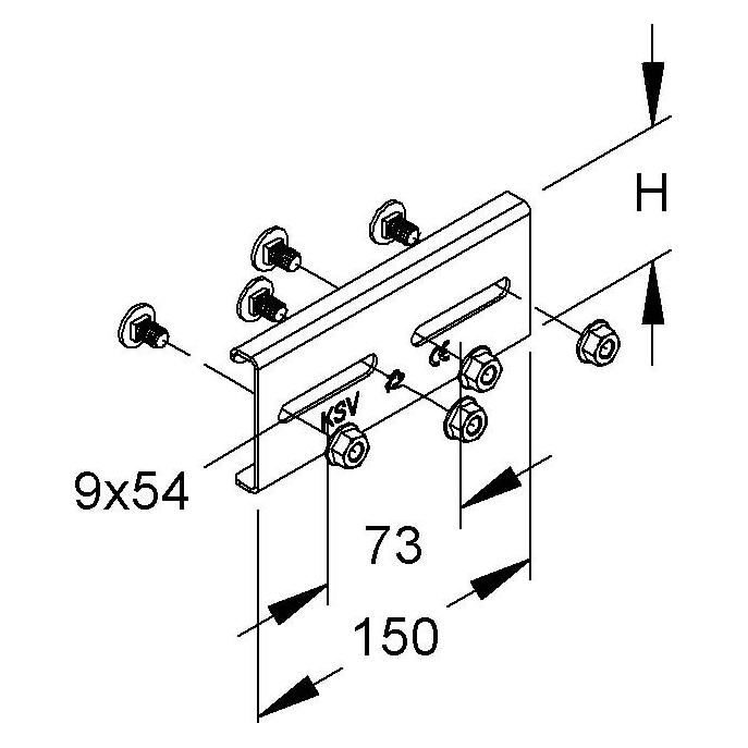 Niedax Längsverbinder KLVB 60/4 (0.11 m) (KLVB 60/4)