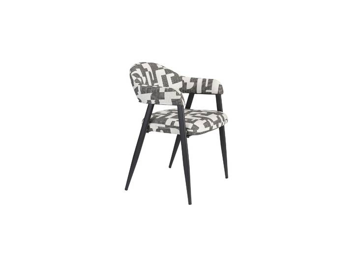 Fauteuil de table en acier noir Miyo