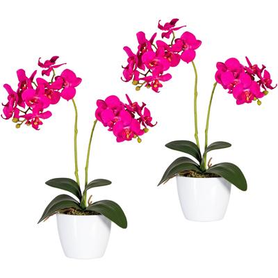 Kunstpflanze CREATIV GREEN "Phalaenopsis", lila, B:11cm H:50cm T:11cm Ø:11cm, Kunststoff, Polyester, Kunstpflanzen, Kunstpflanze