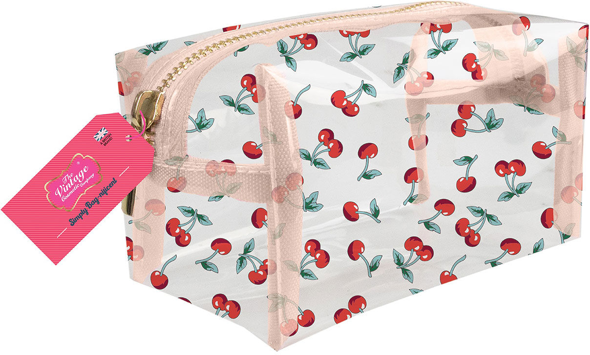 THE VINTAGE COSMETIC Cherry Transparent Cosmetic Bag