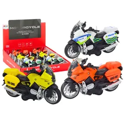 Sportmotorrad mit Friktionsantrieb, 3 Designs, Gelb, Orange, Weiß