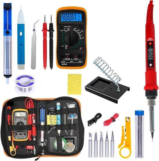 Soldeerboutset voor elektronische reparatie met verstelbare temperatuur, 80W, Grijs