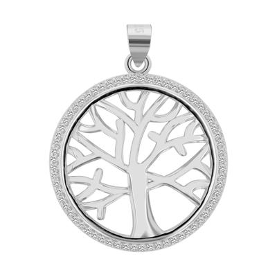 Amulett AKZENT "Adaine" aus 925 Sterlingsilber, rhodiniert, langlebig", silber (silberfarbig), Schmuckanhänger, Damen, Silber 925 (Sterlingsilber), Amulett