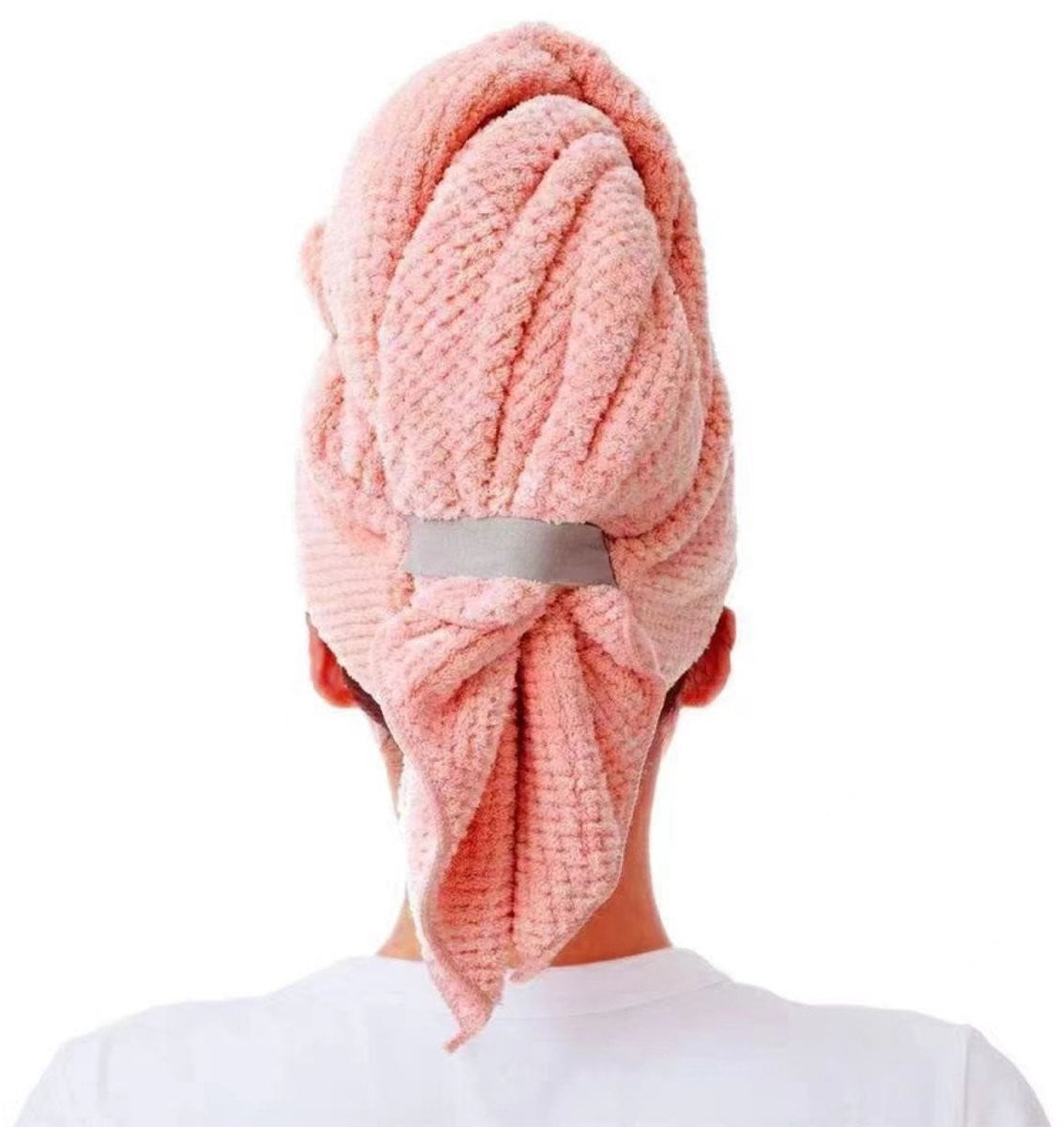 Sneldrogende microvezel haarhanddoek in de kleur roze