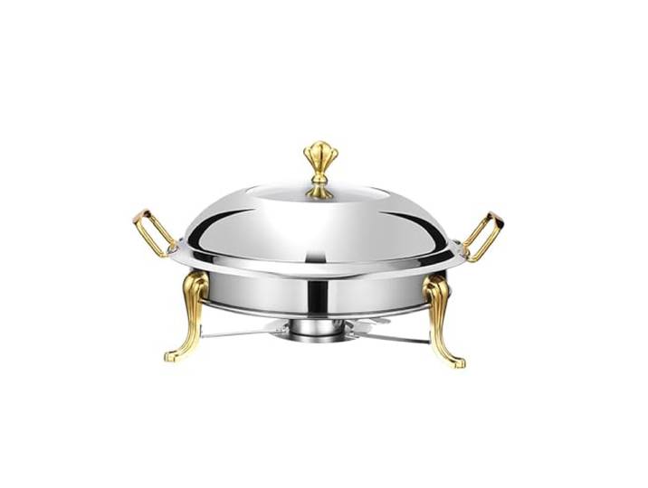 Chafer Chafing Dish aus Edelstahl for die Gastronomie warmhaltebehälter Chafer-Abdeckung, Buffetwärmer, Chaffing-Server-Set, Chafer-Catering-Geschirr-Set(Gold,11inches)