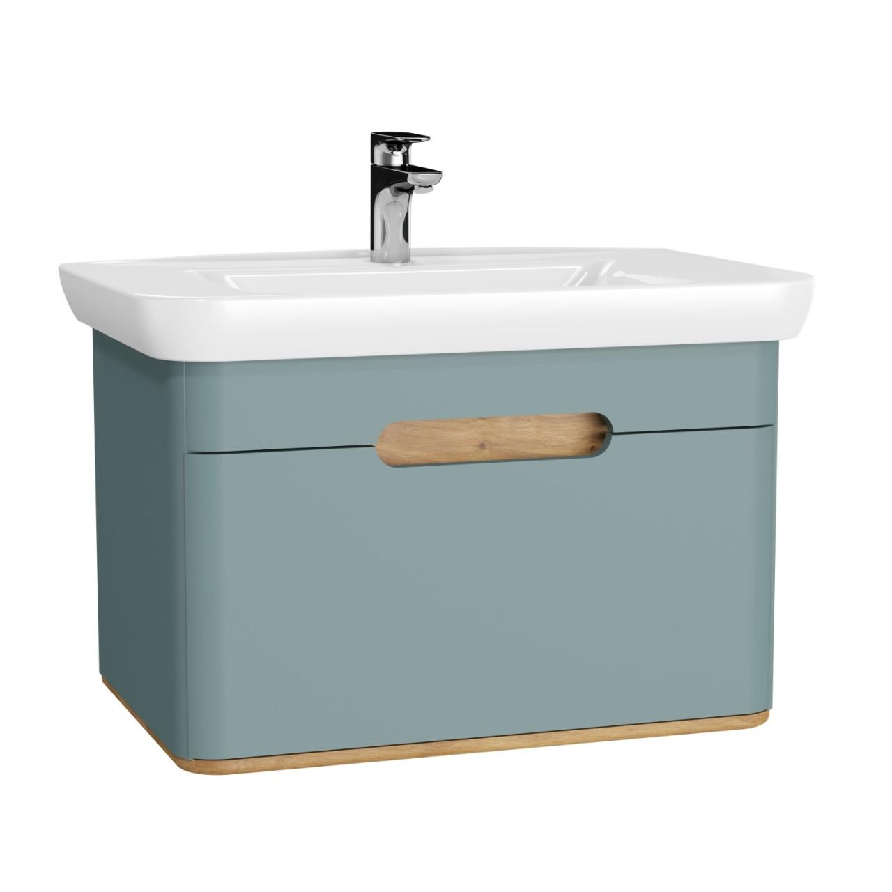 VitrA Sento Set 78 cm Waschtisch + Unterschrank 1 Lade Fjordgrün Matt,65874 65874