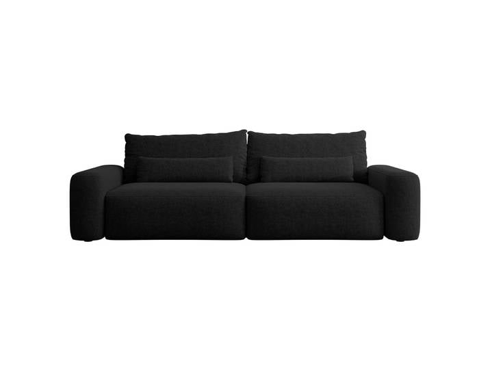 Dreisitziges ausklappbares Sofa Carnos, schwarz, hydrophobes