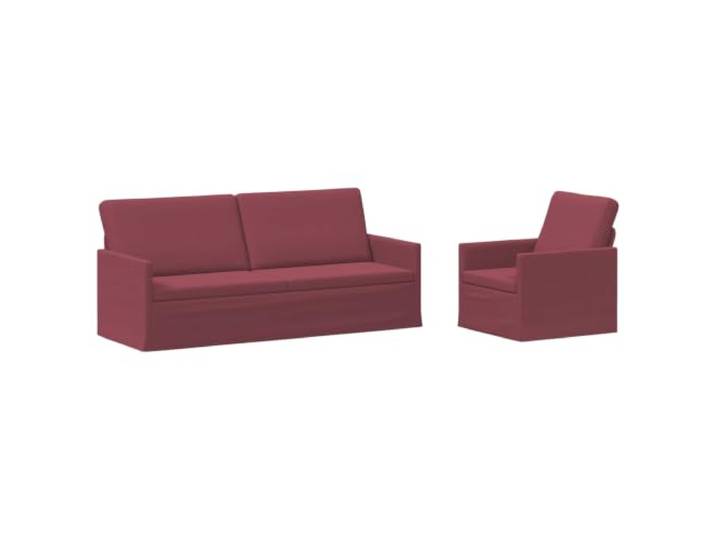 vidaXL Sofa-Set 2 pcs Weinrot Stoff