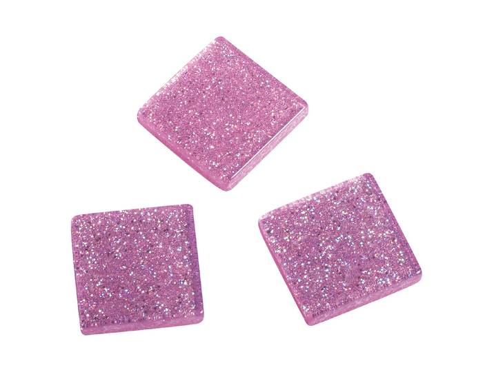 Rayher Acryl-Mosaik Glitter Rosa 1 cm 205 Stück