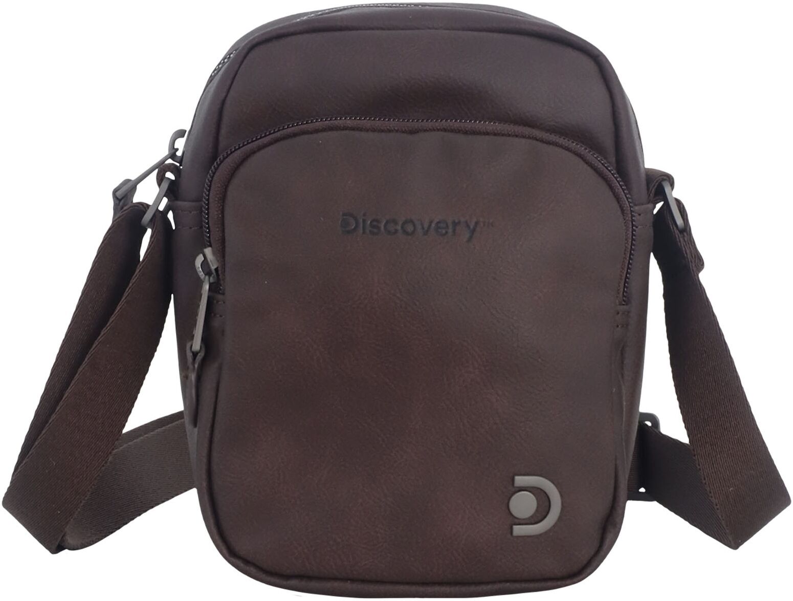 Schultertasche DISCOVERY "Heritage", Damen, Gr. B/H/T: 14,5cm x 19cm x 19cm, braun, Lederimitat, unifarben, Taschen Schultertasche, mit gepolstertem Fach für Wertsachen