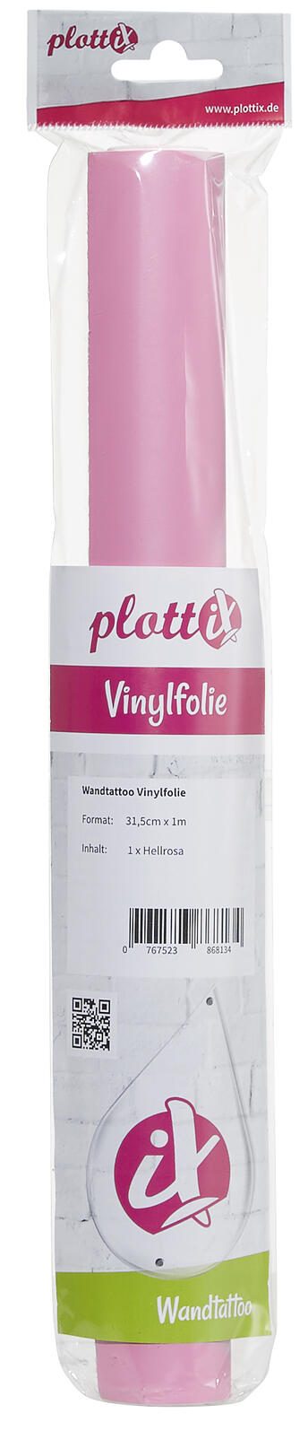 plottiX Wandtattoo-Folie 31.5 cm x 1 m hellrosa PL0502037