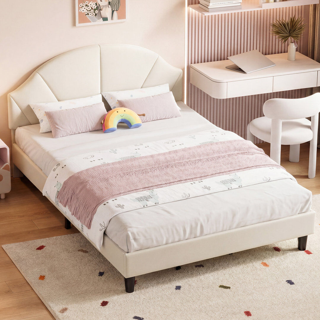 Fairmont Park Beckey Upholstered Bed Frame Beige Kingsize (5')