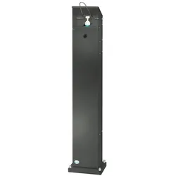 PROREGAL Robuster Handdesinfektionsspender mit Hubmechanismus | Bodenmontage | HxBxT 115x18x13cm | Verzinkter Stahl | Grau | Spender Desinfizieren