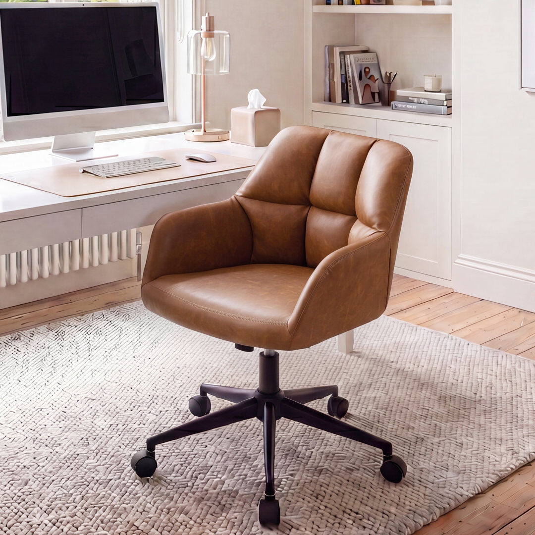 Fairmont Park Airionna Ergonomic Adjustable Swivel Chair Office Chair Brown 59cm W X 59cm D