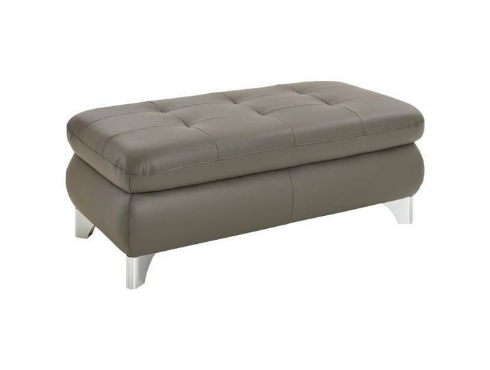 Beldomo Speed Hocker Beldomo Premium, Grau, Metall, Echtleder, Rindleder, rechteckig, 129x47x67 cm, Goldenes M, Fußauswahl, Lederauswahl, Stoffauswahl, erweiterbar (Typenauswahl), Wohnzimmer, Hocker, Sitzhocker