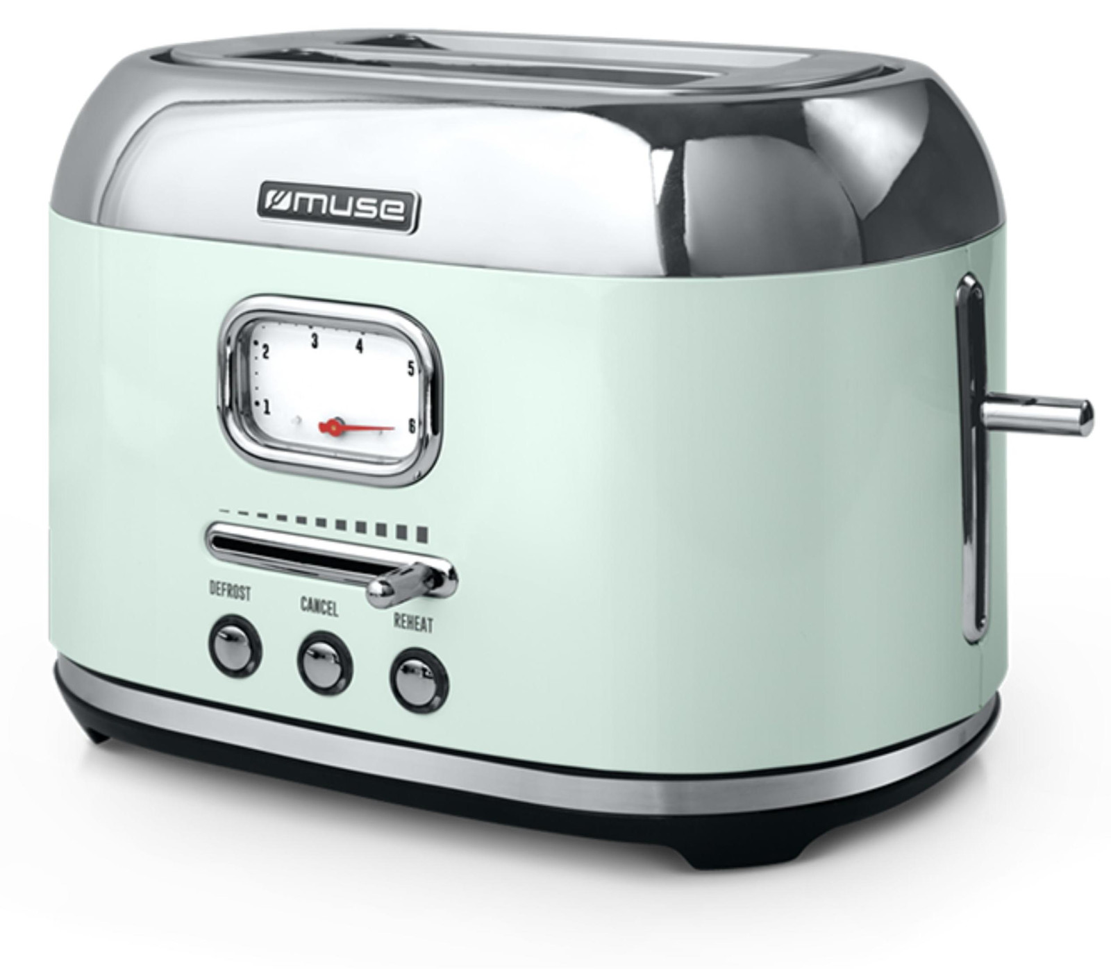 Muse MS-120 AG broodrooster met 2 sleuven, Groen, 1000 W