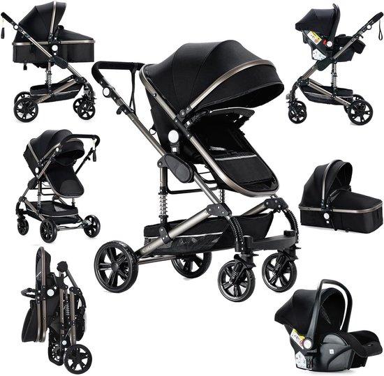 Kombikinderwagen - Reisebett-Buggy - Transport für Babys - 3-in-1-System - 15,7 Kilogramm - Schwarz