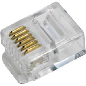 LogiLink Modularstecker MP0019, RJ12, ungeschirmt, zum Crimpen, 100 Stück