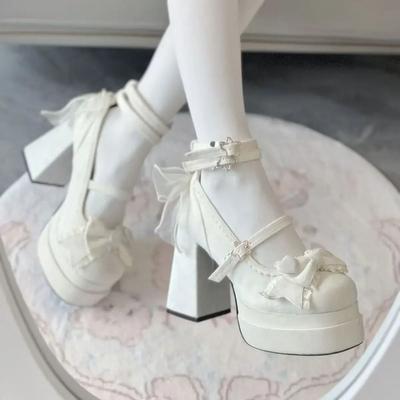 Night Club Platform Lolita High Heel Pumps Fashion Shallow Style white 38