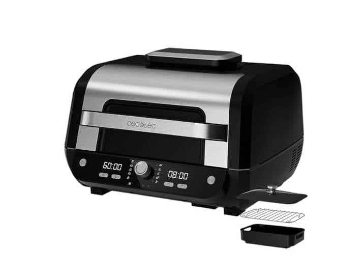 Cecotec Heißluftfritteuse ohne Öl, 8 L, Cecofry FireDome 8000 Pro. 1700 W, Doppelte Heizung, 4 Grillstufen, 12 vordefinierte Modi, einstellbare Temperatur und Zeit, Zubehörpaket