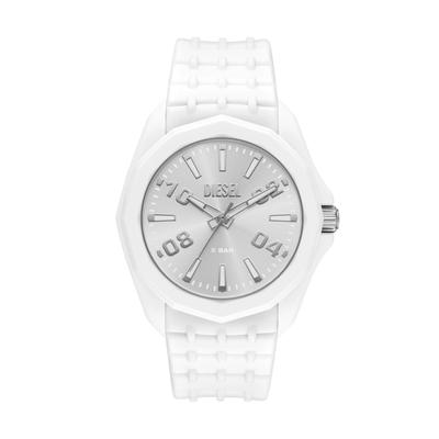 Quarzuhr DIESEL "Stinger 3-Hand", weiß, Armbanduhren, Herren, Quarzuhr, Armbanduhr, Silikonarmband, analog